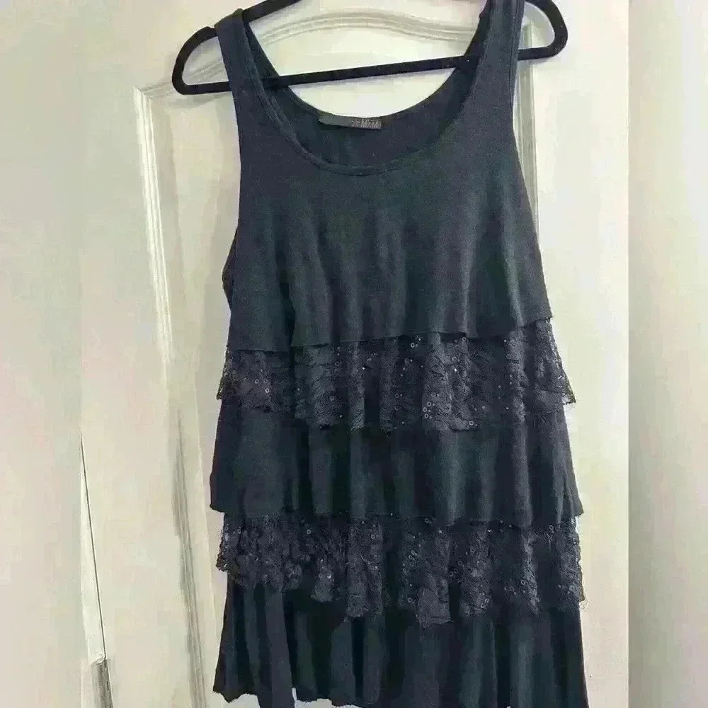 MXM Long Multilayer  Sequin Tank Top